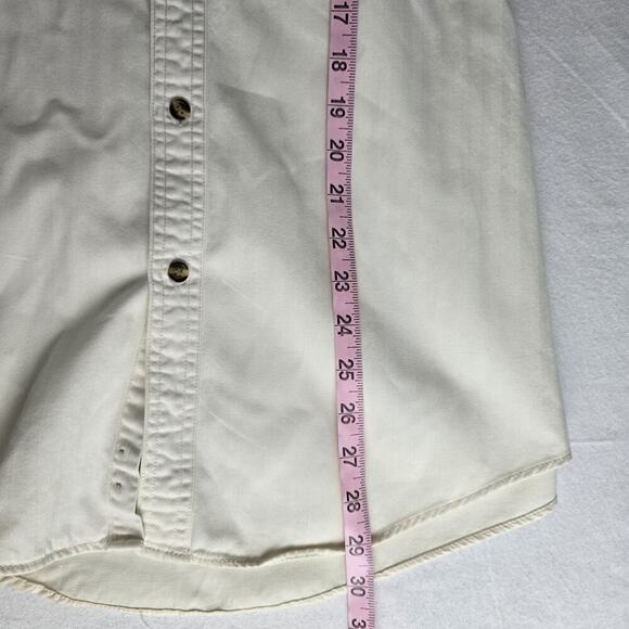 Warner Bros Tasmanian Devil Ivory Button Down Shirt Large VTG Taz Looney Tunes - Picture 7 of 9